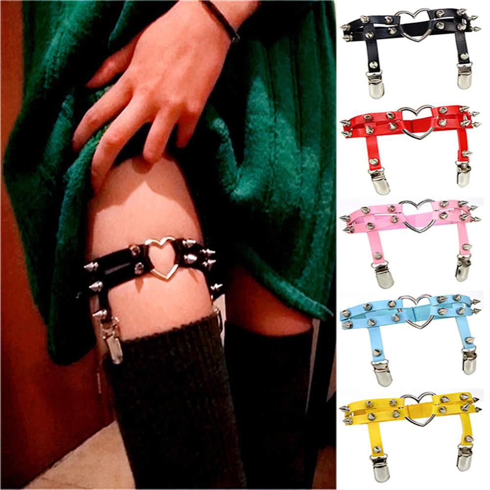 Body Jewelry Leg Chain - 1Pcs Frauen Punk Goth Herz PU