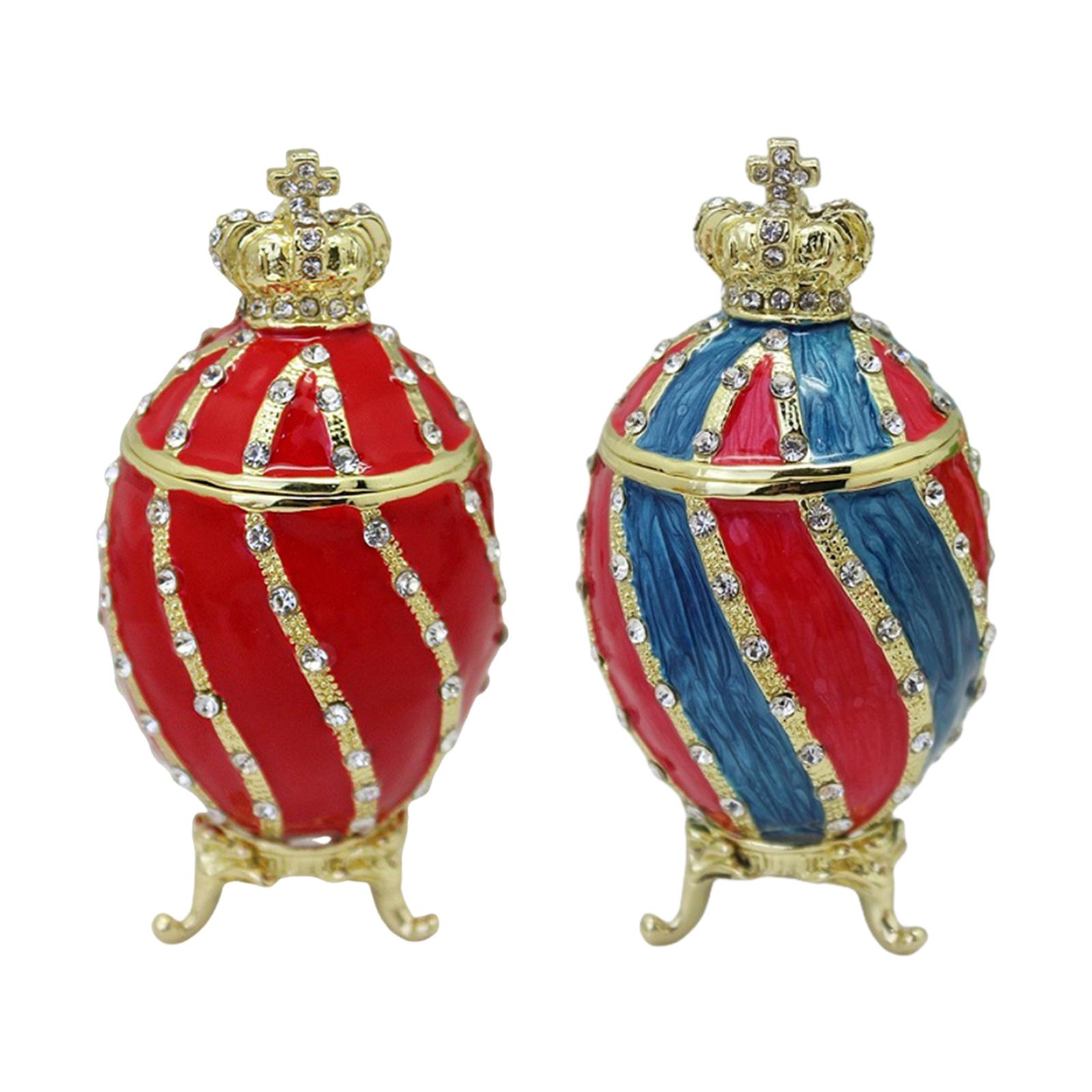 Body Jewelry Display Case - Faberge Egg Schmuckkästchen, Behälter, Ringhalter, Emaille,