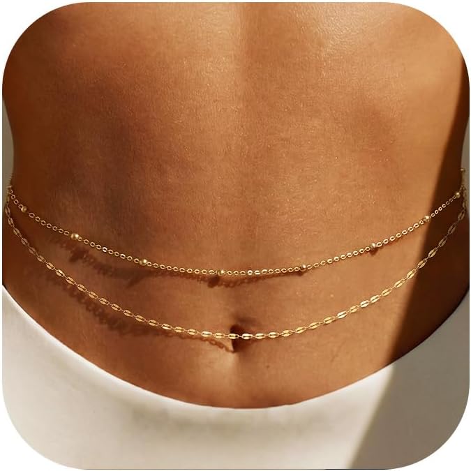 Body Jewelry By The Chain Gang - 14K Vergoldete Taillenkette für Damen, Mehrschichtige
