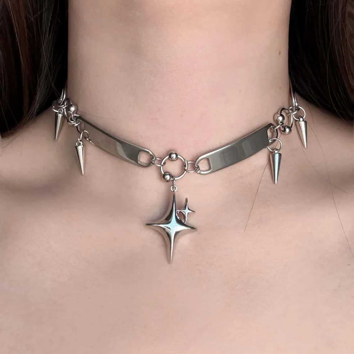 Punk Star Nietenhalskette, Roc – Body Jewelry Y2K Bewertung und Preis