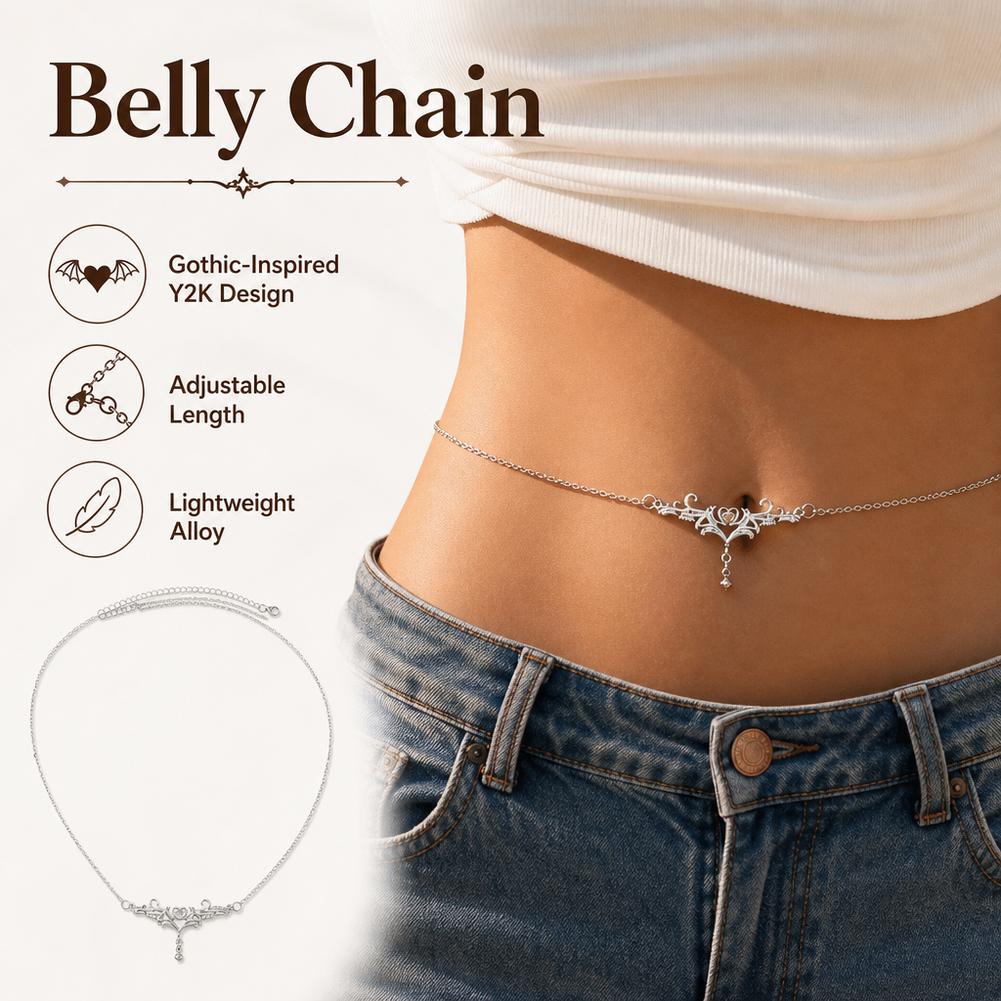 Gotische Herzflammen-Taillenke – Body Jewelry Y2K Bewertung und Preis