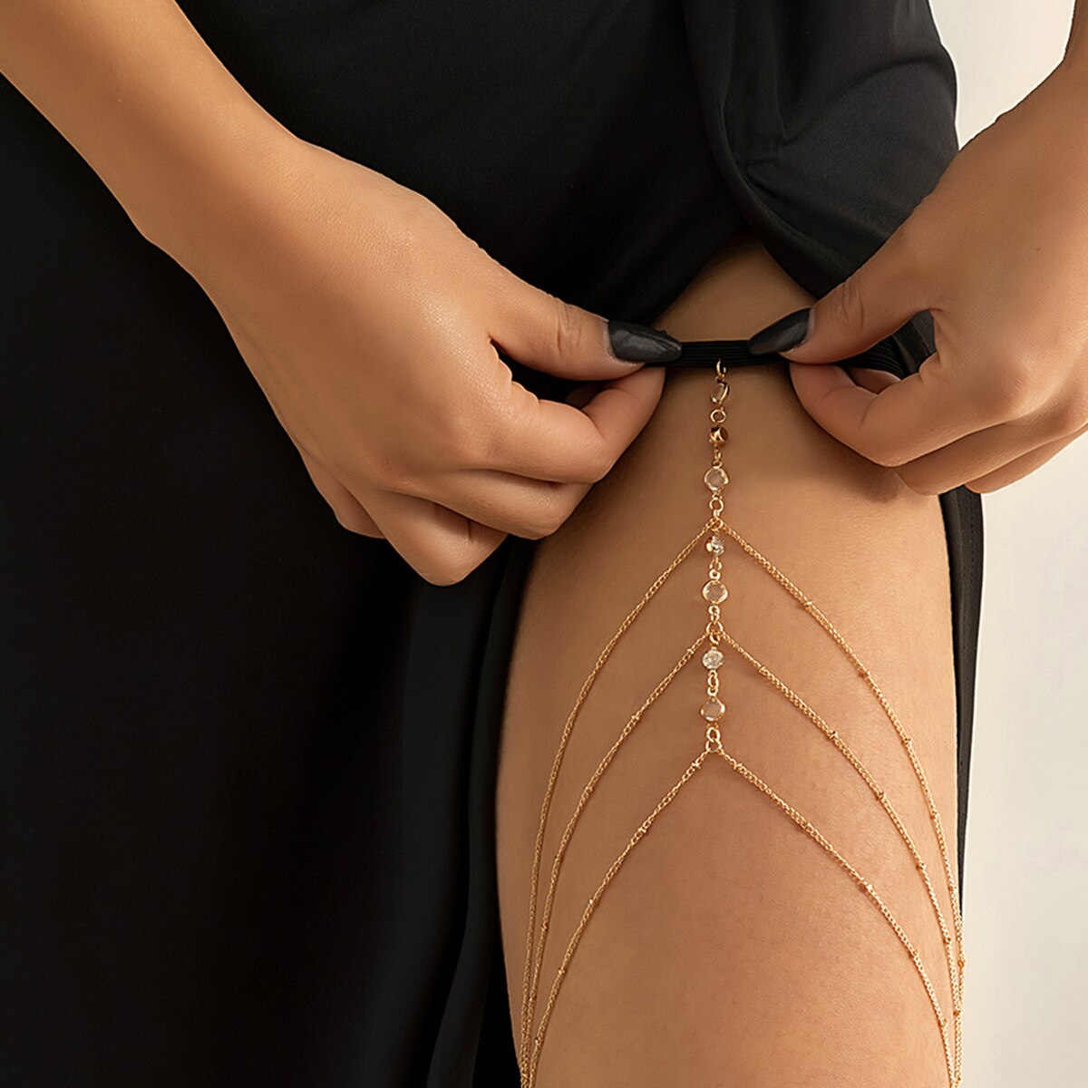 Boho elastisches Band Kristall – Body Jewelry Leg Chain Bewertung und Preis
