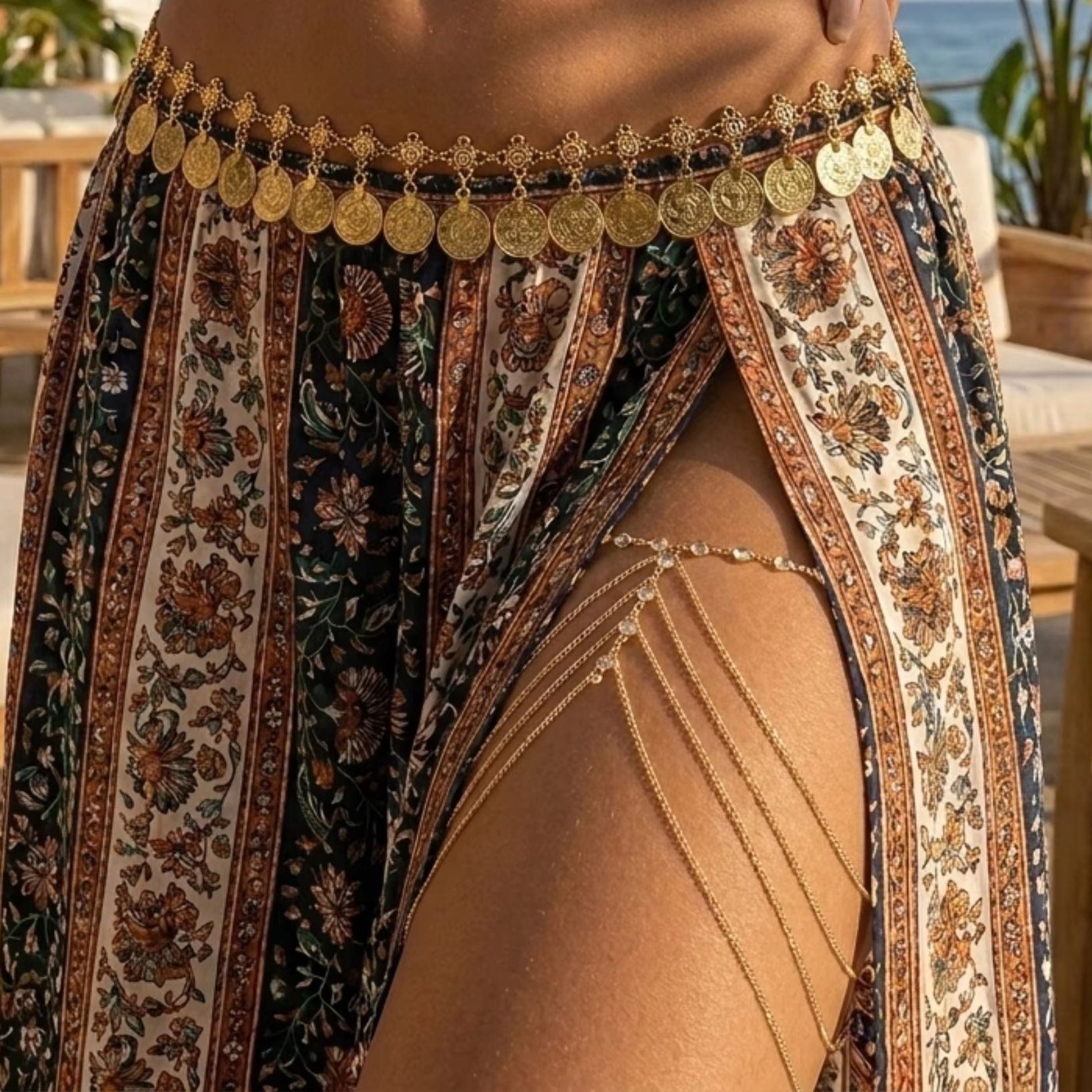 Sexy Kristallperlen-Mehrschich – Body Jewelry Leg Chain Bewertung und Preis
