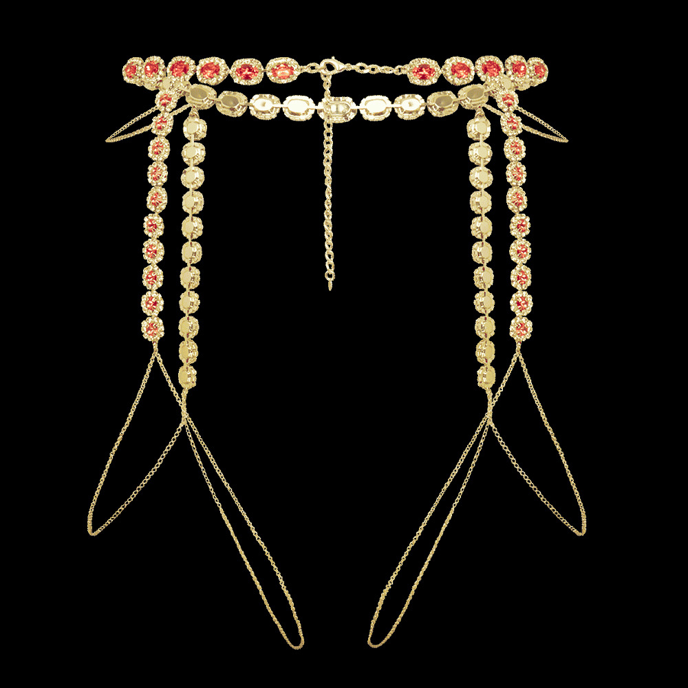 Stone fans runde rosa Obersche – Body Jewelry Leg Chain Bewertung und Preis
