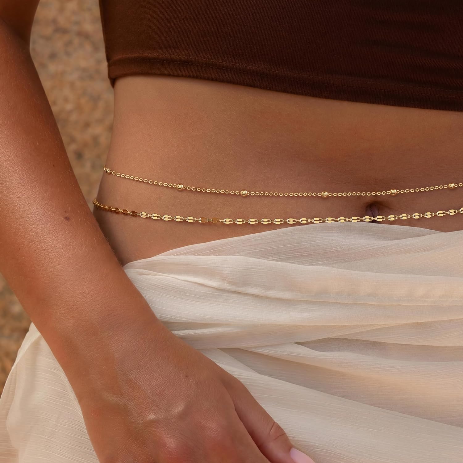 14K Vergoldete Taillenkette fü – Body Jewelry By The Chain Gang Bewertung und Preis